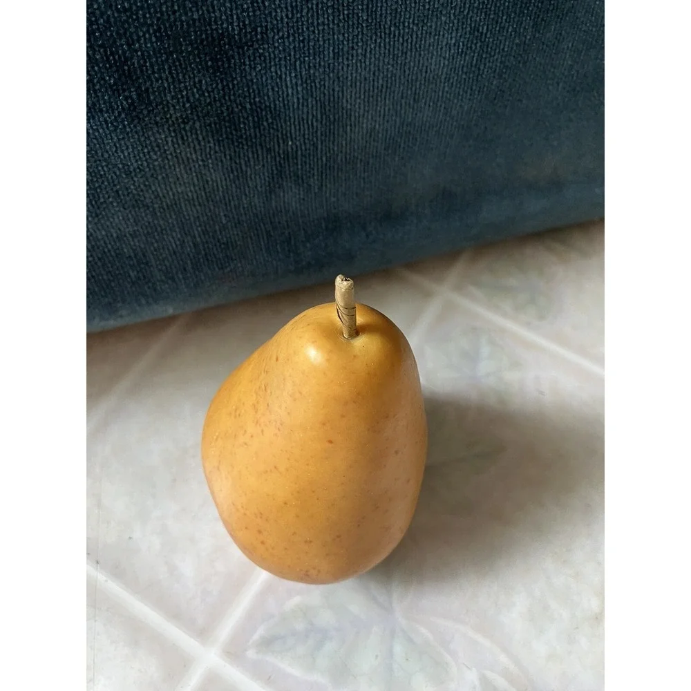 Artificial Realistic FRUIT Yellow Pears Life Size With Stem - plastic